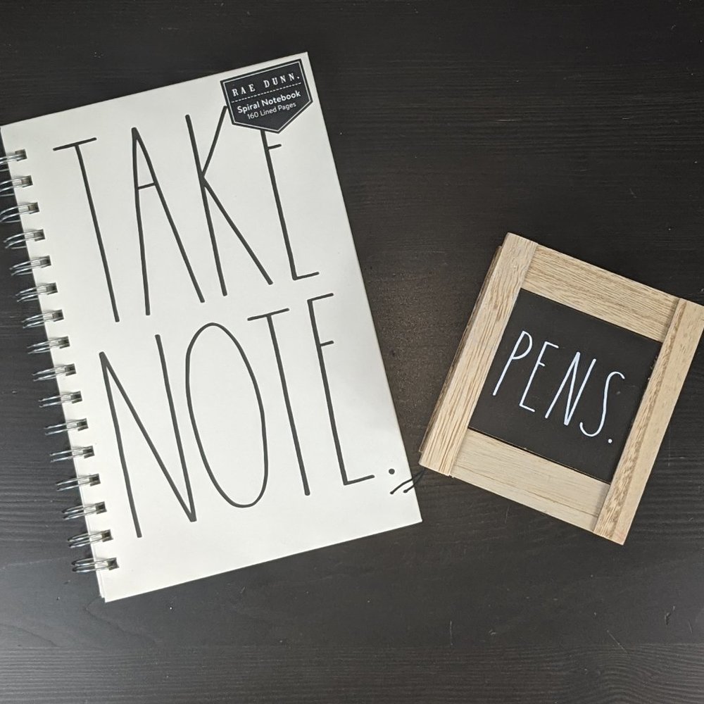 Rea Dunn "TAKE NOTE" Notebook with Pen Holder